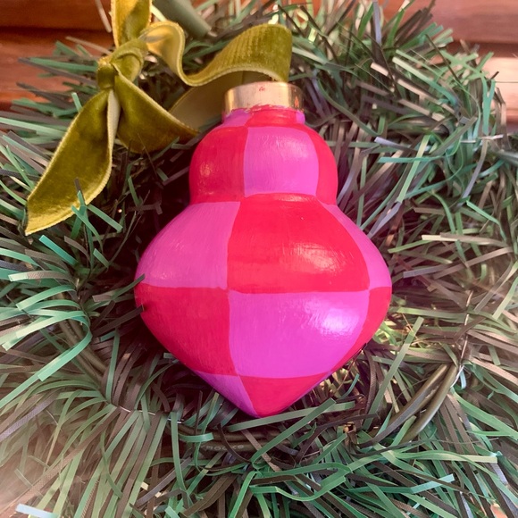 Other - Hand-painted Ceramic Checkerboard Bauble
